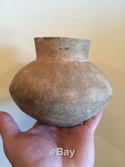 Solid Mississippian Indian Pottery Water Bottle Mississippi County, Arkansas COA