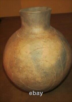 Solid TX Taylor Engraved Olla Ancient Native American Indian Caddo Pottery withCOA