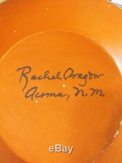 Southwest Native American Acoma Pueblo Pottery Hand Coiled Signed Rachel Aragon