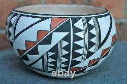 Southwest Native American Acoma Pueblo Pottery Polychrome Bowl Unsigned Cir. 70s