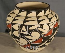 Southwest Native American Acoma Pueblo Pottery polychrome Olla by B. L. Vallo