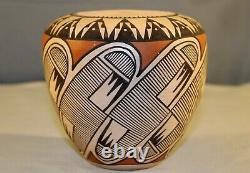 Southwest Native American Hopi Pueblo Pottery Polychrome Seed Pot Signed