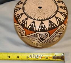 Southwest Native American Hopi Pueblo Pottery Polychrome Seed Pot Signed