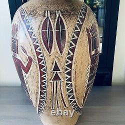 Southwestern Pottery Large Table Lamp with Shade Native American Style 33H 22W
