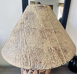 Southwestern Pottery Large Table Lamp with Shade Native American Style 33H 22W