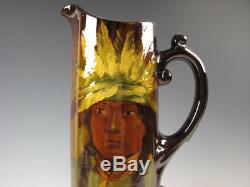 Standard Glaze Roseville Rozane Art Pottery Portrait Native American Indian