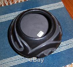 Stella Chavarria Santa Clara Blackware Pot Jar Bowl Native American 3.5x 5.5