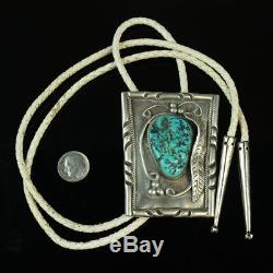 Sterling Silver. 925 turquoise bolo tie Native American vintage old pawn