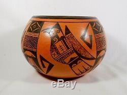 Stunning Hopi Indian Pottery Bowl By Award Winning Agnes Nahsonhoya Setalla