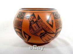 Stunning Hopi Indian Pottery Bowl By Award Winning Agnes Nahsonhoya Setalla