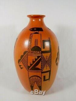 Stunning Hopi Indian Pottery Vase By Award Winning Agnes Nahsonhoya Setalla