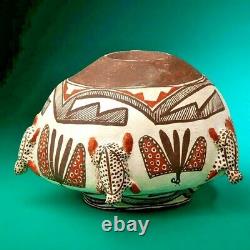 Superb Zuni 1880s Frog Pot Mint Coa