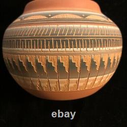 Susie Charlie Navajo Native American Pottery Intricately Hand Etched Painted