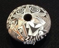 Sylvia Naha Feather Woman Large Hopi Seed Pot Mint Design Masterpiece