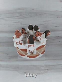 TAOS PUEBLO-POTTERY PLAYING CHILDREN DRUM by ANTOINETTE CONCHA NATIVE AMERICAN