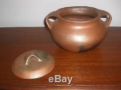 Traditional Micaceous Pueblo Native American Pottery Covered Bean Pot K Cordova