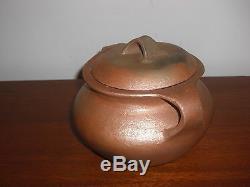 Traditional Micaceous Pueblo Native American Pottery Covered Bean Pot K Cordova