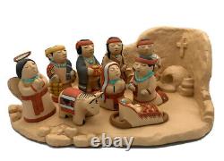 Teissedre Nativity Scene Set 1986 Vintage Native American Pottery Southwest EUC