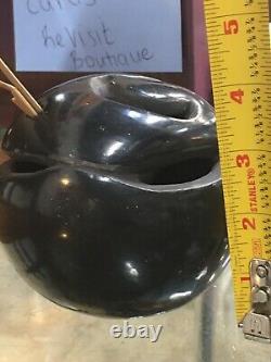 Unusual Vintage Native American Santa Clara Pottery Pot Vase Signed Maria
