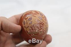 VERY RARE Grace Medicine Flower Santa Clara High Polished 2 Rabbits Egg Scupt
