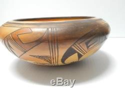 VINTAGE HOPI INDIAN BOWL CLASSIC DESIGN by M. DANIELS nice EXAMPLE NR