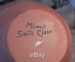 VINTAGE Minnie Vigil SANTA CLARA PUEBLO POTTERY Seed Jar POLISHED RED CLAY Signe
