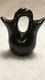 VINTAGE Native American Santa Clara Pueblo Black on Black Wedding Vase Pottery