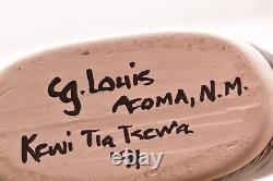 VTG Acoma Native American Indian Fine-line Pottery Jar Jug Pot Signed Louis 6.5