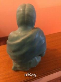 Van Briggle Pottery 8 Native American Indian Maiden With Baby Ming Blue