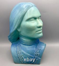 Van Briggle Pottery Native American Sacagawea Bust Sacajawea 11 1981 Blue READ