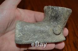 Very Nicelyl Made Effigy Mississippian Pottery Elbow Pipe Crittenden Co Arkansas