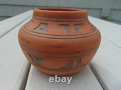 Very Rare American Indian Pottery Bowl Signed Bonanza Nebr. Mh #76 Vintage Rare