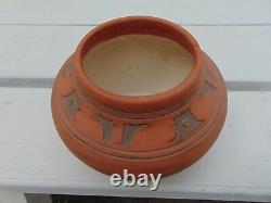 Very Rare American Indian Pottery Bowl Signed Bonanza Nebr. Mh #76 Vintage Rare