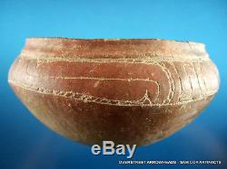 Very Rare Authentic Engraved Florida Pottery Bowl Indian Arrowheads Artifacts