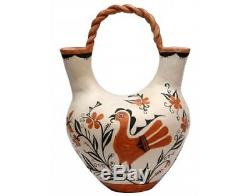 Victoria Garcia, Acoma Pottery, Bird Design, Wedding Vase, 15 x 11 1/2