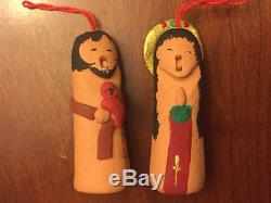 Vintage 16 Piece Christmas Ornament Set Native Jil Gurule Pottery Storyteller