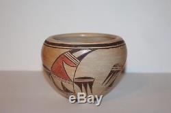 Vintage 4Hx5W Hopi Native American Polychrome Bird Pot EXCLT Juanita Healing