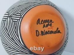 Vintage Acoma Native American Indian Pottery Signed D. Waconda New Mexico