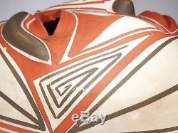 Vintage Acoma Southwest Native American Bisque Fired Red Clay Handpainted Mask