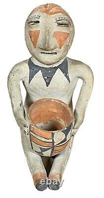 Vintage Antique Tesuque Rain God Native American Pueblo Pottery Figure 1937