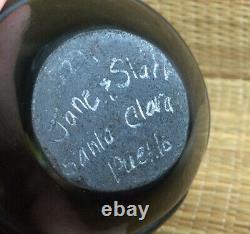 Vintage Black Pottery Wedding Vase Santa Clara Signed Jane & Starr Pueblo