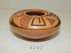 Vintage Garnet Pavatea Native American Hopi Pottery Bowl Vase Signed 2x4.5
