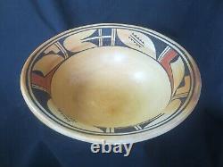 Vintage HOPI Pottery Polychrome OLLA BOWL Native American