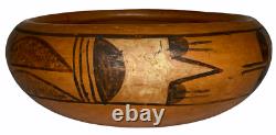 Vintage HOPI Pueblo Pottery BOWL Polychrome Native American 2 T x 5.5 W