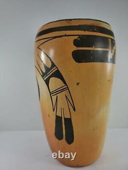 Vintage Hopi Indian Pottery Vase Native American, SIgned