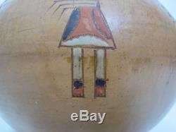 Vintage K. White Native American Indian Navajo Yei Kachina Doll Pottery Vase yqz