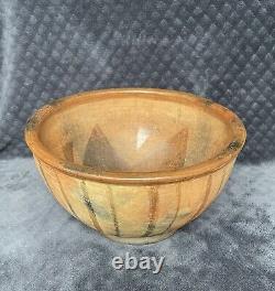 Vintage Large Native American Redware Clay Star Motif Pottery Mixing Bowl