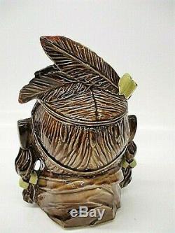 Vintage McCoy Native American Indian Head Cookie Jar And Lid