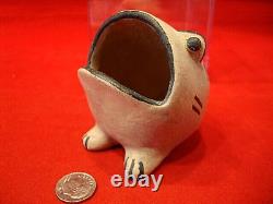 Vintage NATIVE AMERICAN Zuni Pottery Open Mouth Frog/Toad Effigy 3
