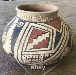 Vintage Native American Acoma Pottery Polychrome pot 1930s hand coiled